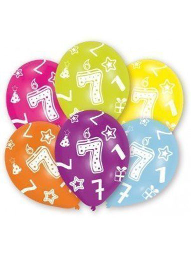 Picture of 7TH BIRTHDAY ASSORTED PRINTED LATEX BALLOONS 11INCH - 6PK
